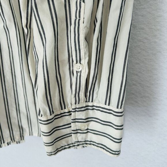 Ava & Viv Button Down Top Women 3X Cream Gray Stripe Embroider Floral Western - Picture 11 of 13